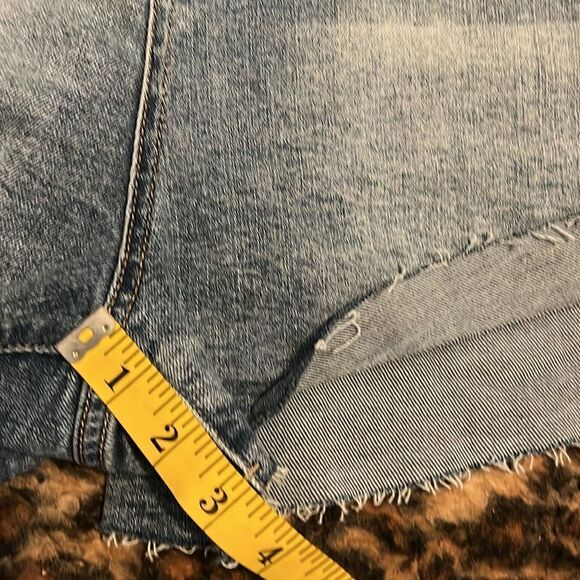 Fashion Nova Blue Ripped Boho Distressed City Queen High Waist Flip Denim Shorts - Picture 8 of 16